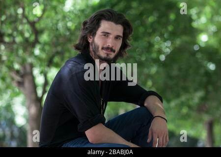 Spanish actor Yon Gonzalez poses during `Matar el Tiempo´ film premiere in Madrid, Spain. May 27, 2015. (ALTERPHOTOS/Victor Blanco) Stock Photo